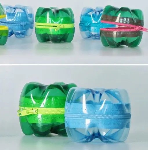 استخدام زجاجات المياه الغازية الفارغة عمل محفظة صغيرة للنقود المعدنية صنع لعب أطفال رخيصة وممتعة من الزجاجات البلاستيك